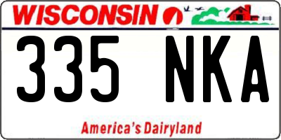 WI license plate 335NKA