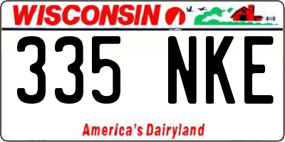 WI license plate 335NKE