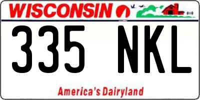 WI license plate 335NKL