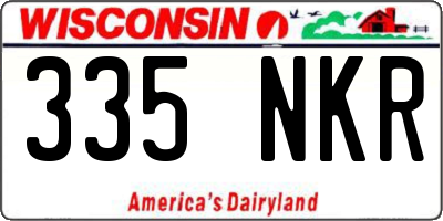 WI license plate 335NKR
