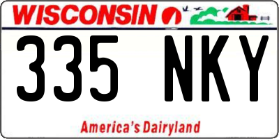 WI license plate 335NKY
