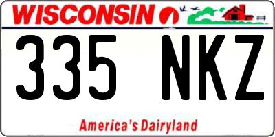 WI license plate 335NKZ