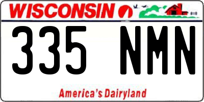 WI license plate 335NMN