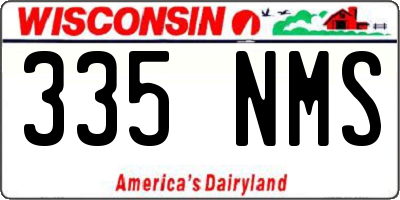WI license plate 335NMS