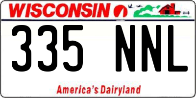 WI license plate 335NNL