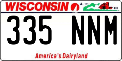 WI license plate 335NNM