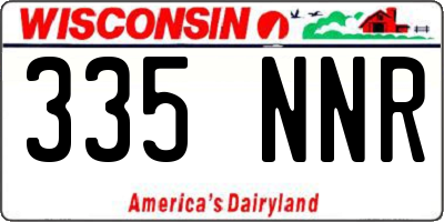 WI license plate 335NNR
