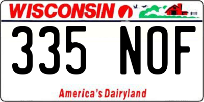 WI license plate 335NOF