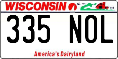 WI license plate 335NOL