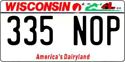 WI license plate 335NOP