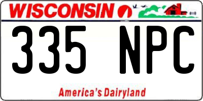 WI license plate 335NPC