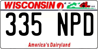 WI license plate 335NPD