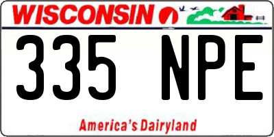 WI license plate 335NPE