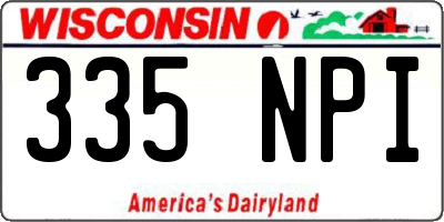 WI license plate 335NPI