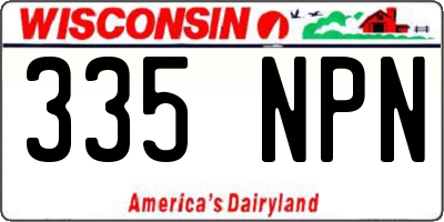 WI license plate 335NPN