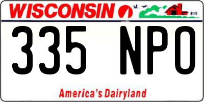 WI license plate 335NPO