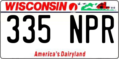 WI license plate 335NPR