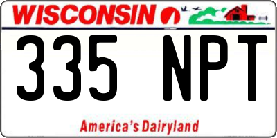 WI license plate 335NPT
