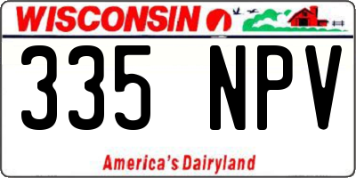 WI license plate 335NPV