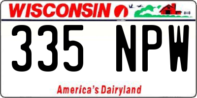 WI license plate 335NPW