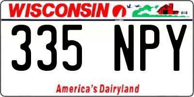 WI license plate 335NPY