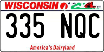 WI license plate 335NQC