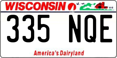 WI license plate 335NQE