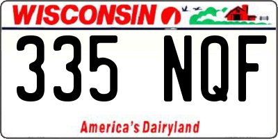 WI license plate 335NQF