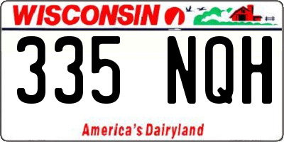 WI license plate 335NQH