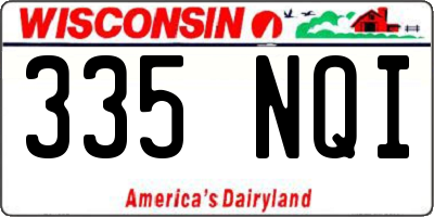 WI license plate 335NQI