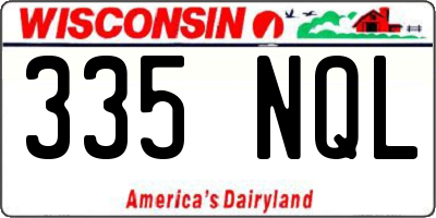 WI license plate 335NQL