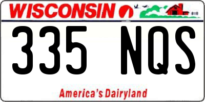 WI license plate 335NQS