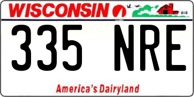 WI license plate 335NRE