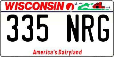 WI license plate 335NRG