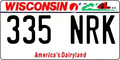 WI license plate 335NRK