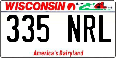 WI license plate 335NRL