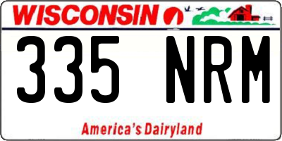 WI license plate 335NRM