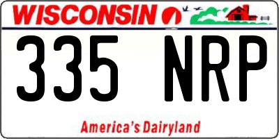 WI license plate 335NRP