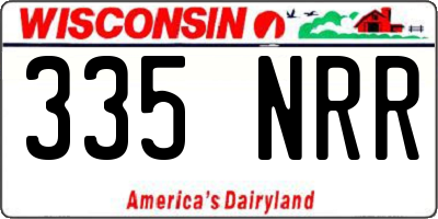 WI license plate 335NRR