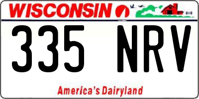 WI license plate 335NRV