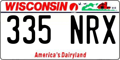 WI license plate 335NRX