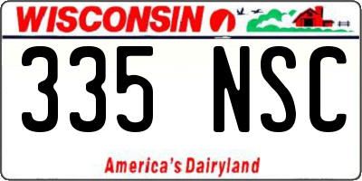 WI license plate 335NSC