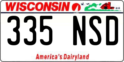 WI license plate 335NSD