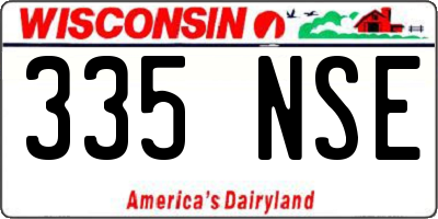 WI license plate 335NSE