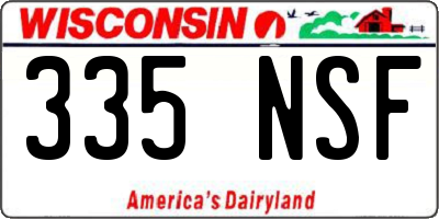 WI license plate 335NSF