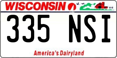 WI license plate 335NSI