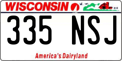 WI license plate 335NSJ