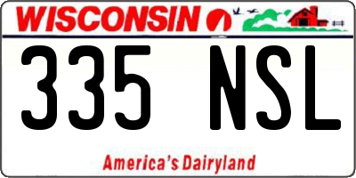 WI license plate 335NSL