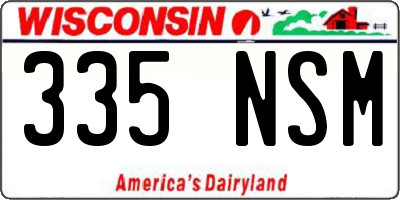 WI license plate 335NSM