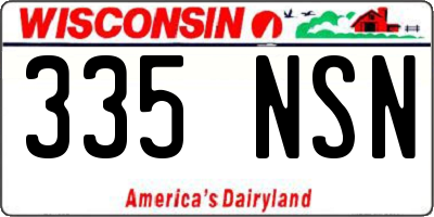 WI license plate 335NSN